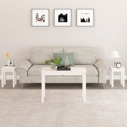 Sidobord Vit 3 st massiv furu