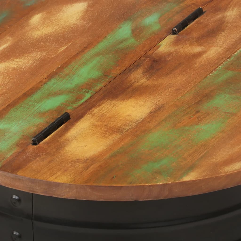 Soffbord Svart 50x39,5 cm massivt återvunnet trä