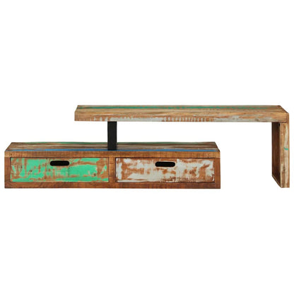 TV-bänk (118-200) x 30 x 40 cm massivt återvunnet trä