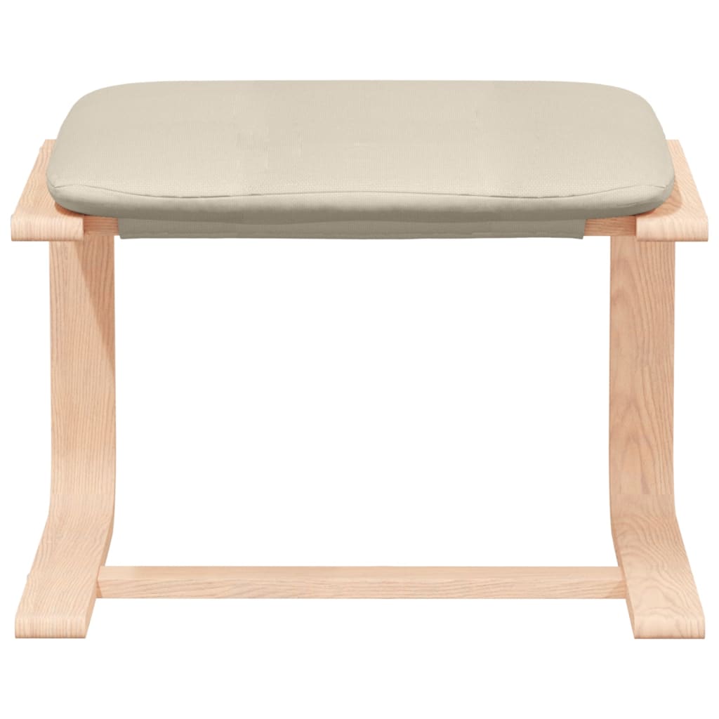 Fåtölj Gräddvit Vilstol med fotpall Tyg