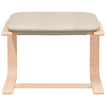 Fåtölj Gräddvit Vilstol med fotpall Tyg