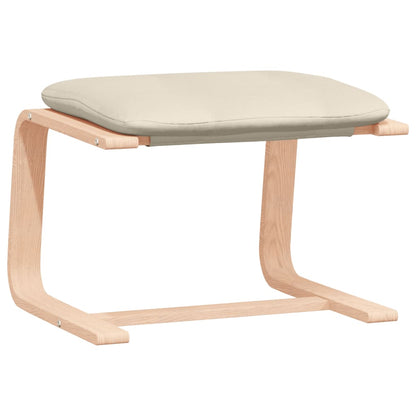 Fåtölj Gräddvit Vilstol med fotpall Tyg