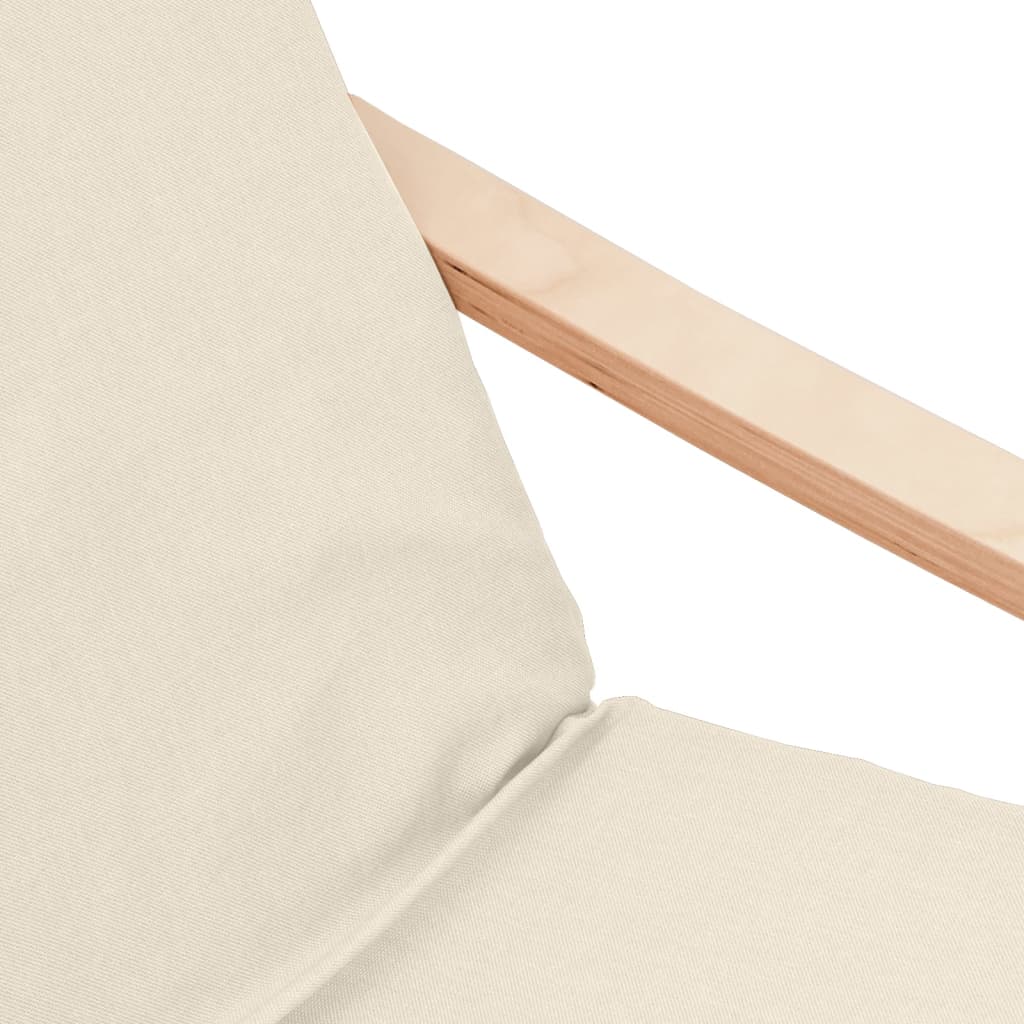 Fåtölj Gräddvit Vilstol med fotpall Tyg