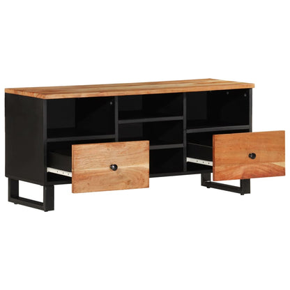 Tv-bänk 100x33x46 cm massivt akacia och konstruerat trä
