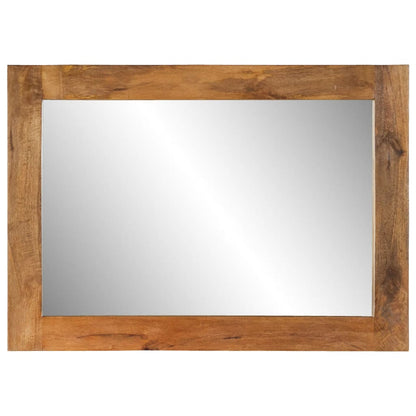 Väggspegel 70x50 cm massivt mangoträ och glas