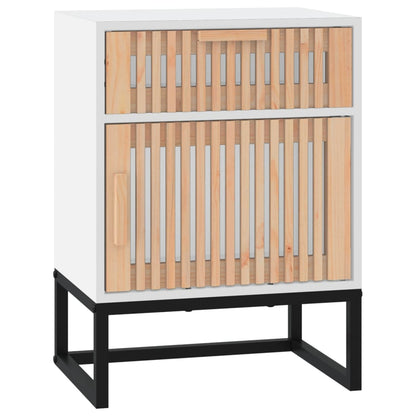 Sängbord 2 st vit 40x30x55,5 cm konstruerat trä&järn
