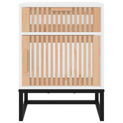 Sängbord 2 st vit 40x30x55,5 cm konstruerat trä&järn
