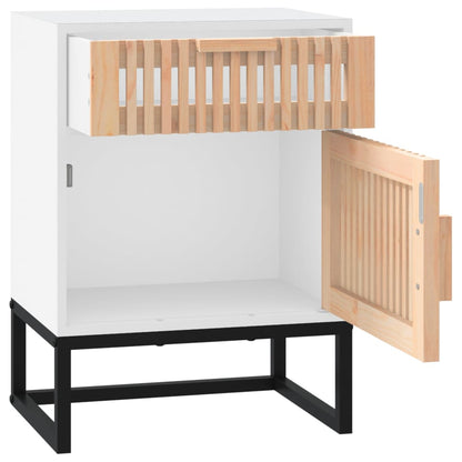 Sängbord 2 st vit 40x30x55,5 cm konstruerat trä&järn