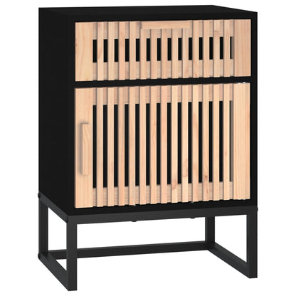 Sängbord 2 st svart 40x30x55,5 cm konstruerat trä&järn