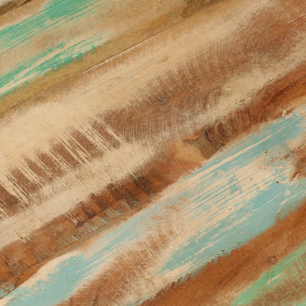 Soffbord Trä Ø50x35 cm massivt återvunnet Trä och stål