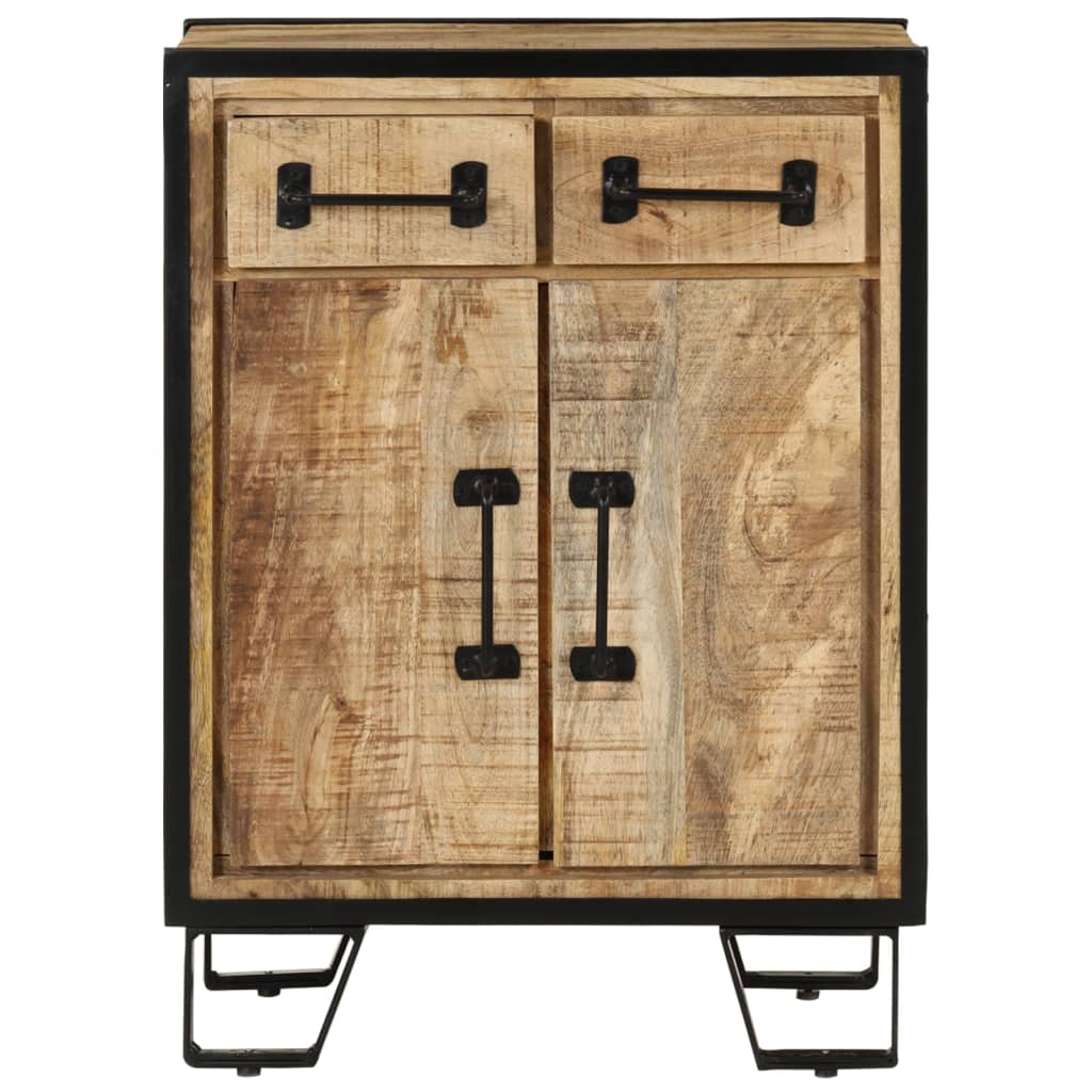 Skänk Trä med 2 lådor 53x31x72 cm massivt mangoträ och järn