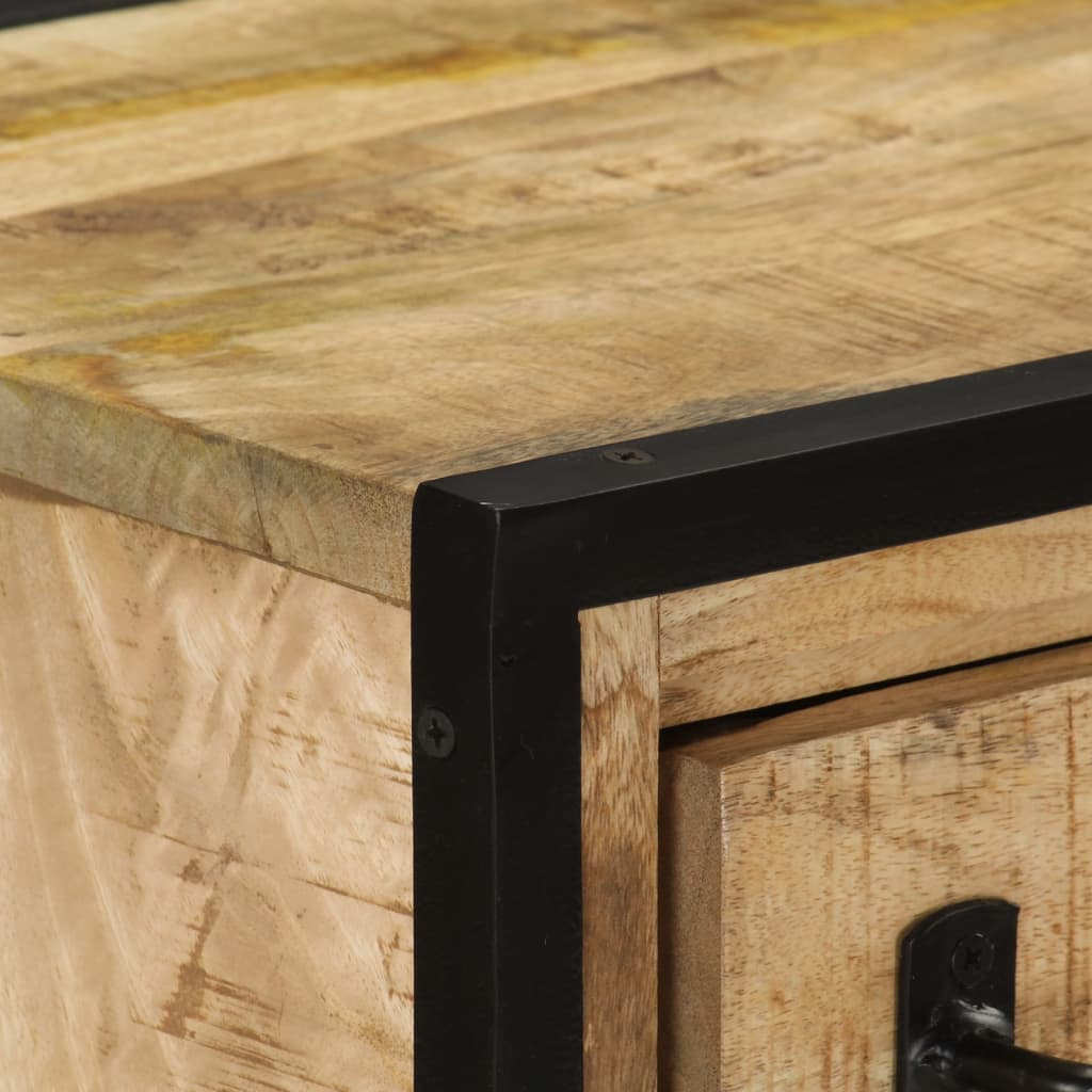 Skänk Trä med 2 lådor 53x31x72 cm massivt mangoträ och järn