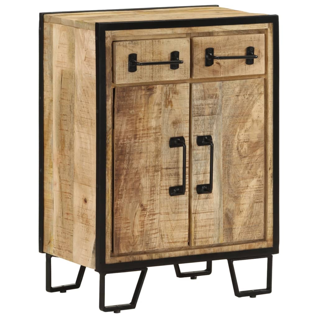 Skänk Trä med 2 lådor 53x31x72 cm massivt mangoträ och järn