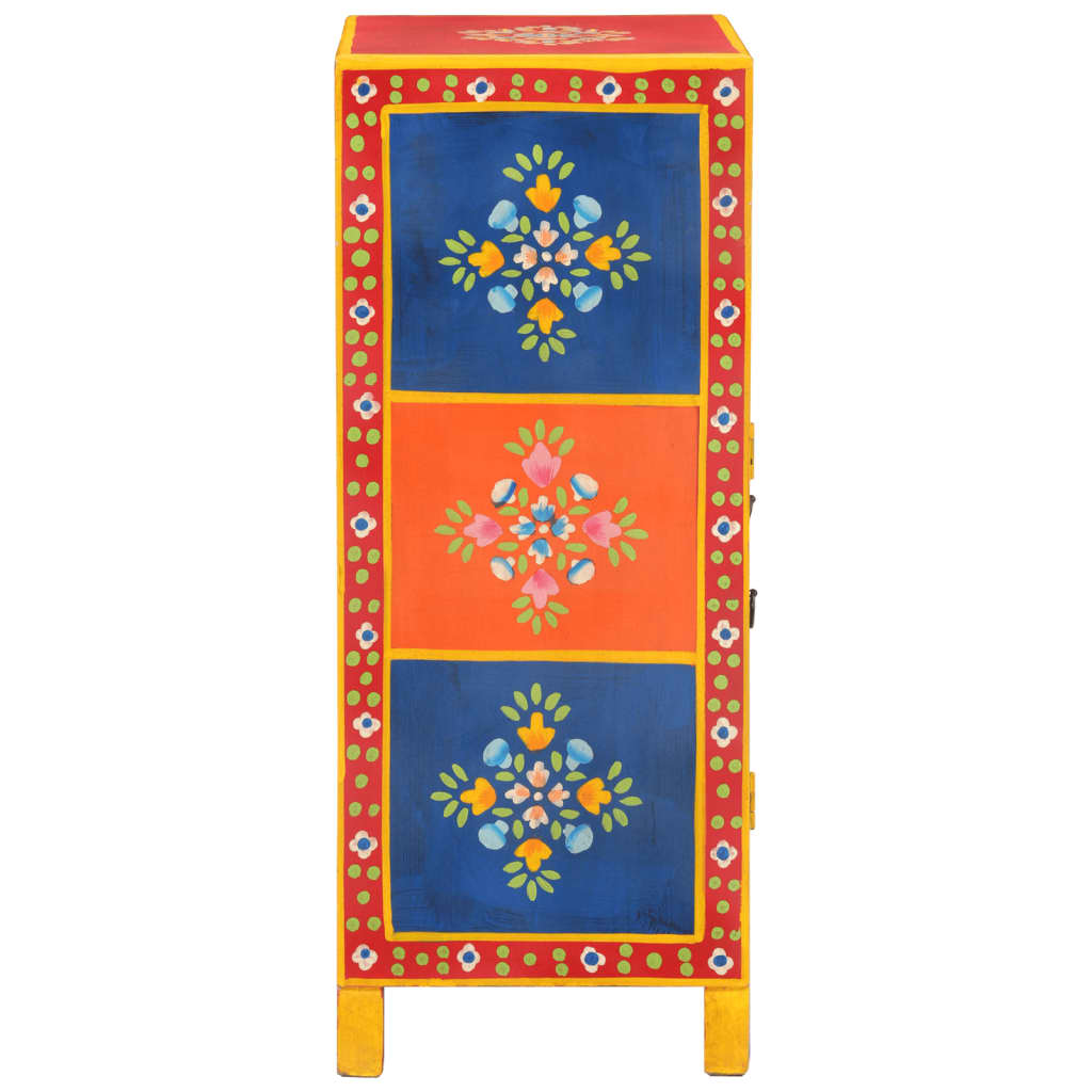 Skänk Trä Handmålad 54x30x74 cm massivt mangoträ