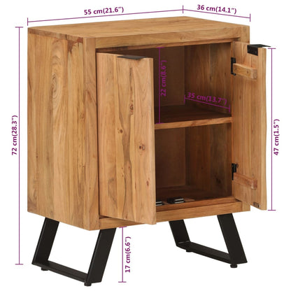 Skänk Trä med 2 dörrar 55x36x72 cm massivt akaciaträ