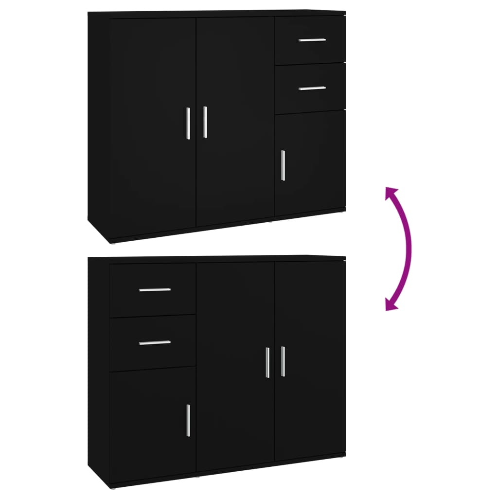 Skänk Svart 91x29,5x75 cm