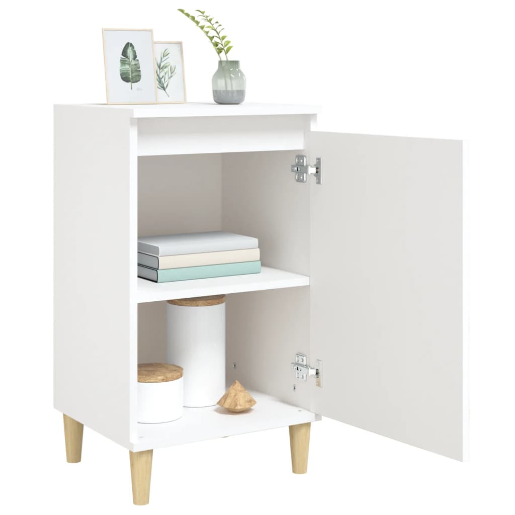 Sängbord 2 st vit 40x35x70 cm konstruerat trä