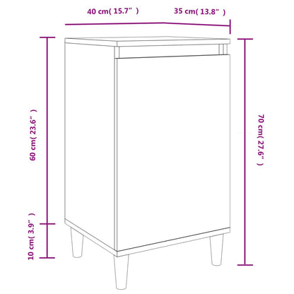 Sängbord 2 st vit 40x35x70 cm konstruerat trä
