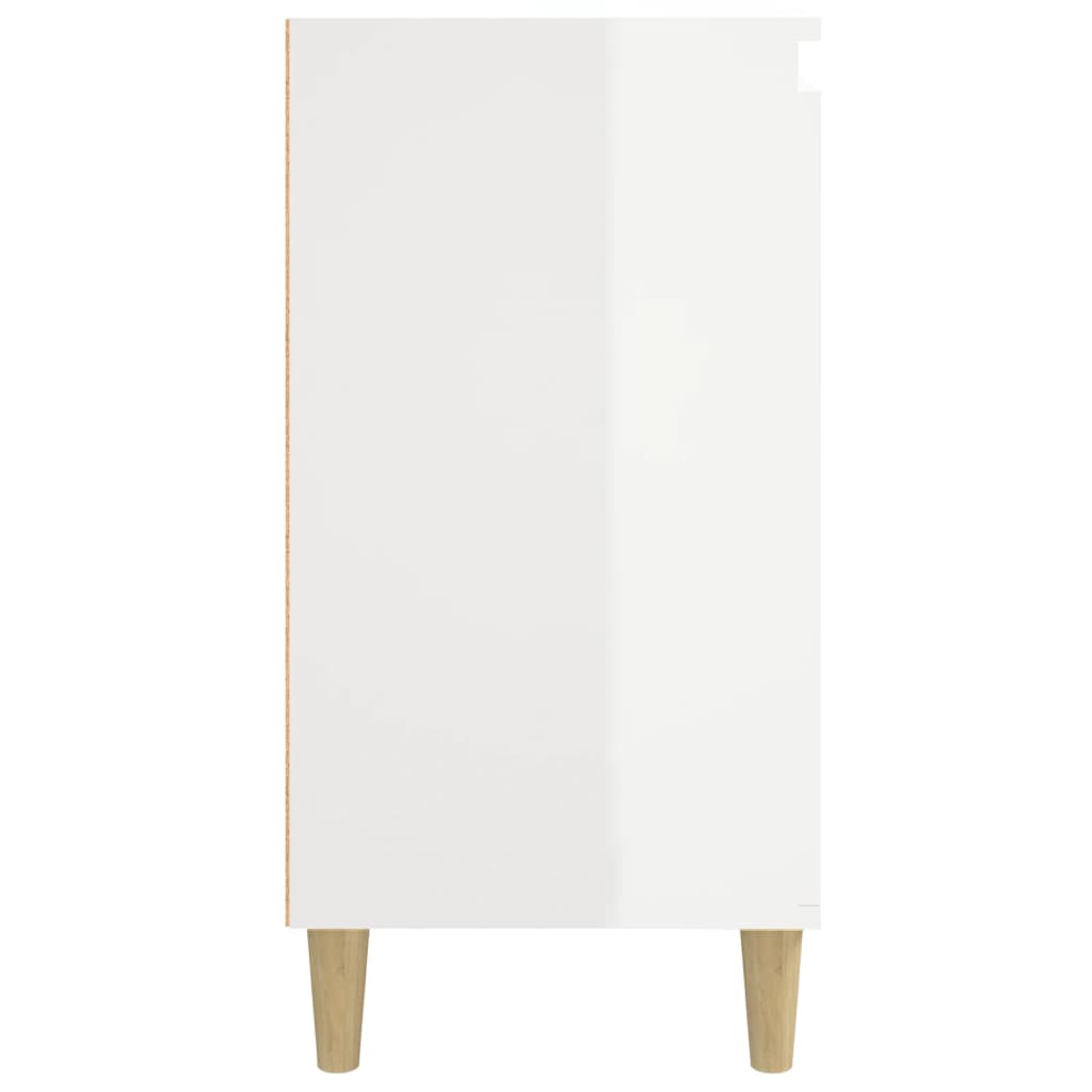 Sängbord 2 st vit högglans 40x35x70 cm konstruerat trä