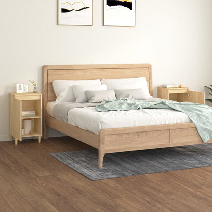 Sängbord 2 st sonoma-ek 40x35x70 cm konstruerat trä
