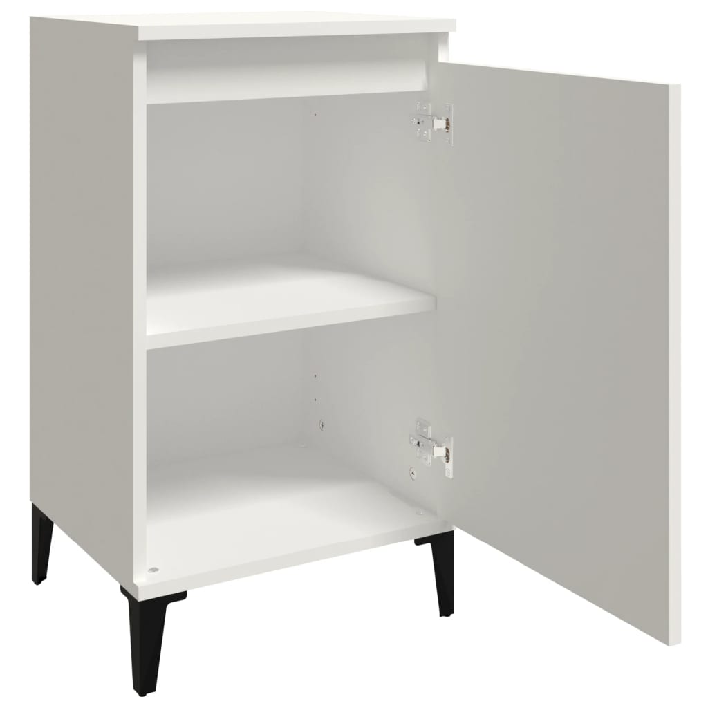 Sängbord 2 st vit 40x35x70 cm konstruerat trä
