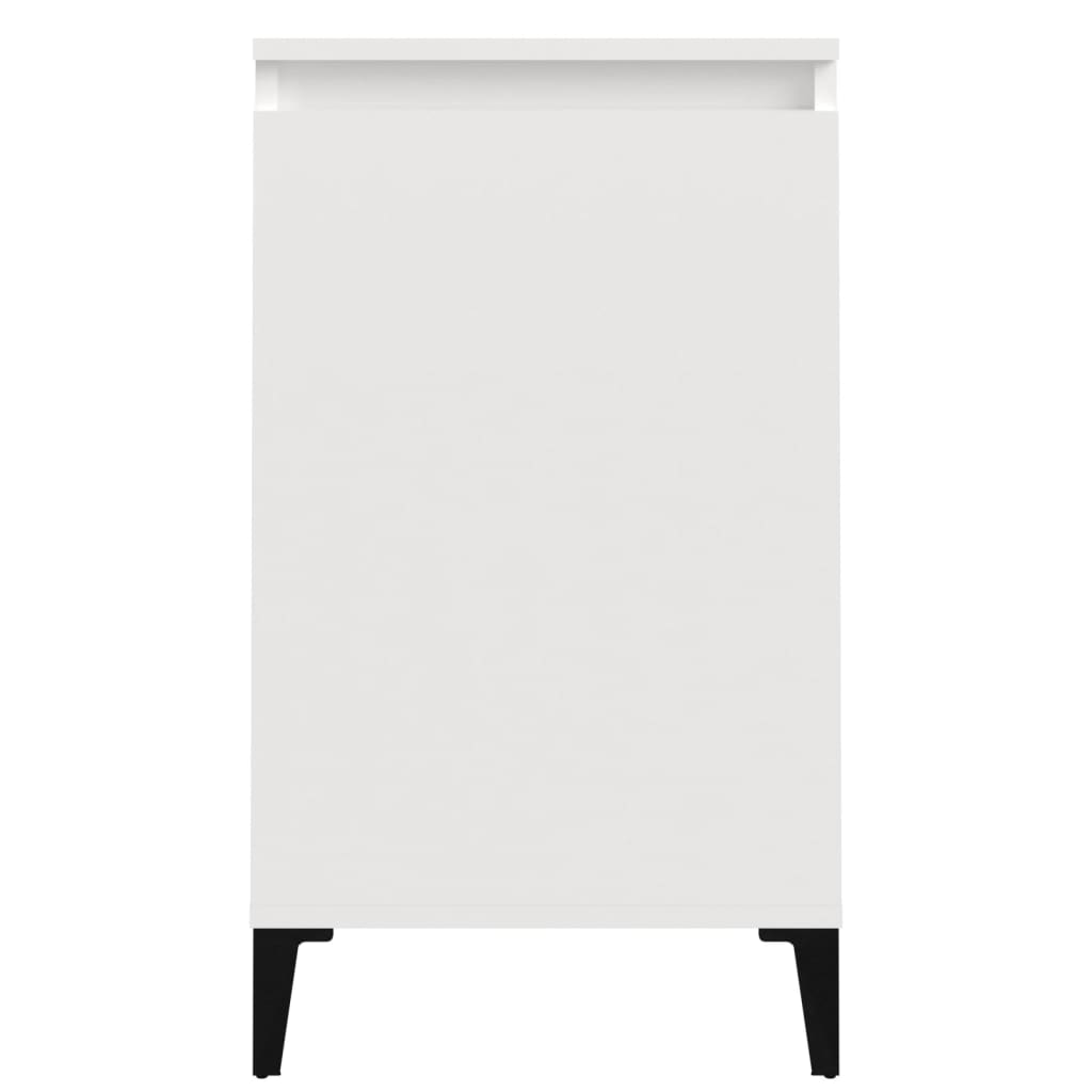 Sängbord 2 st vit högglans 40x35x70 cm konstruerat trä