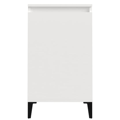 Sängbord 2 st vit högglans 40x35x70 cm konstruerat trä