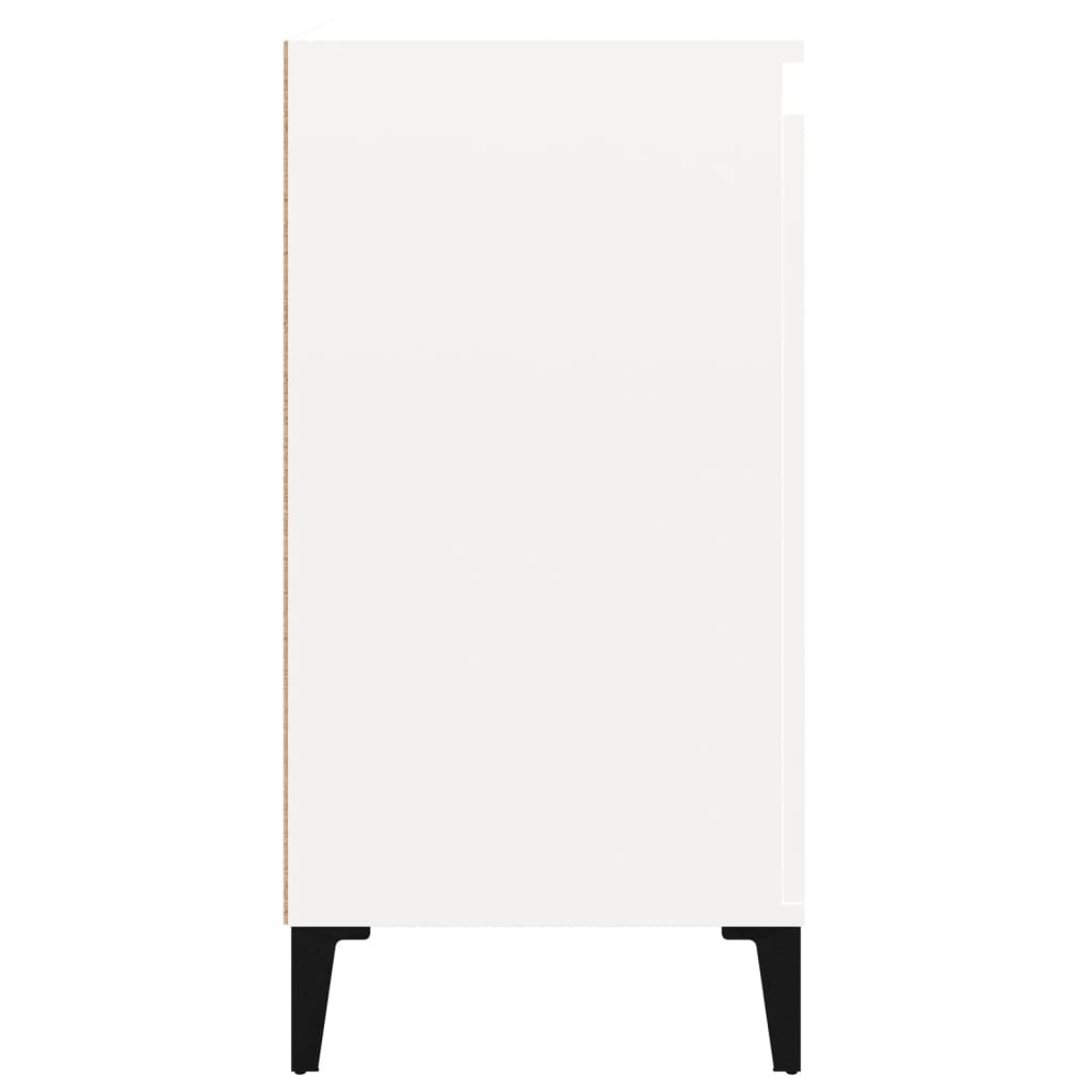 Sängbord 2 st vit högglans 40x35x70 cm konstruerat trä