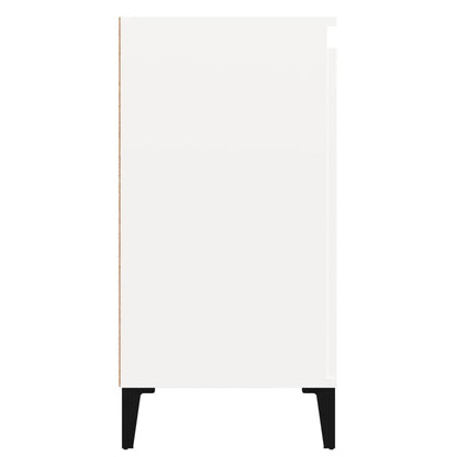 Sängbord 2 st vit högglans 40x35x70 cm konstruerat trä
