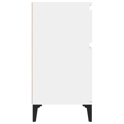 Sängbord 2 st vit högglans 40x35x70 cm