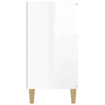Byrå vit högglans 60x35x70 cm konstruerat trä