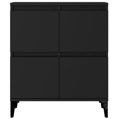 Byrå svart 60x35x70 cm konstruerat trä