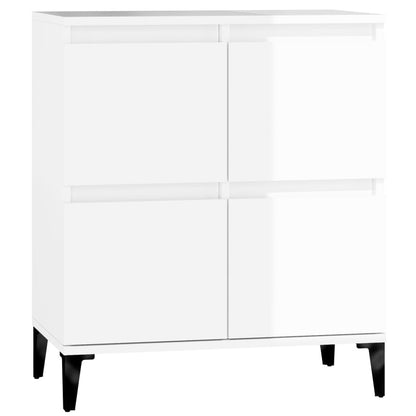 Byrå vit högglans 60x35x70 cm konstruerat trä