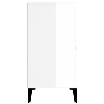 Byrå vit högglans 60x35x70 cm konstruerat trä