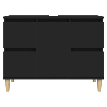 Badrumsunderskåp Svart 80x33x60 cm