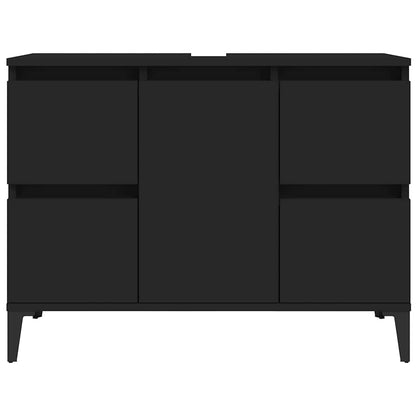 Badrumsunderskåp Svart 80x33x60 cm