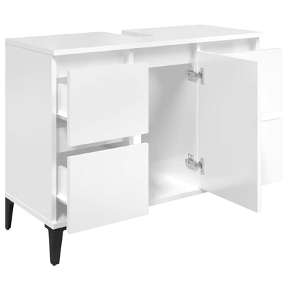 Badrumsunderskåp Högglans Vit 80x33x60 cm