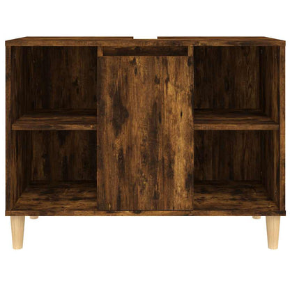 Badrumsunderskåp Rökfärgad Ek 80x33x60 cm