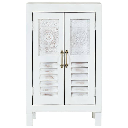 Skåp Vit 55x30x90 cm massivt akaciaträ