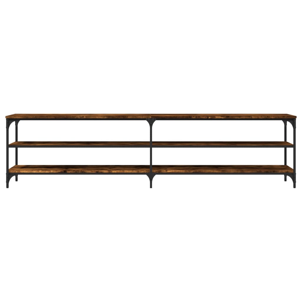 TV-Möbel Rökfärgad Ek TV-Bänk 200x30x50 cm och metall