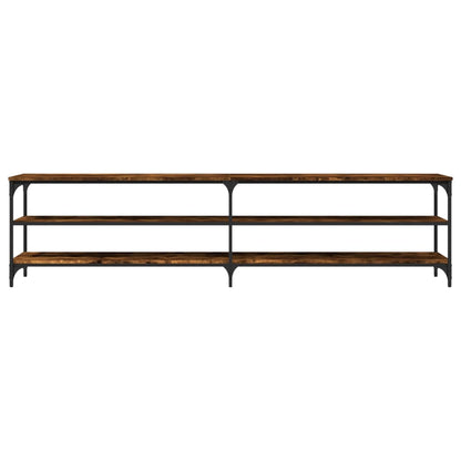 TV-Möbel Rökfärgad Ek TV-Bänk 200x30x50 cm och metall