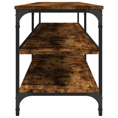 TV-Möbel Rökfärgad Ek TV-Bänk 200x30x50 cm och metall