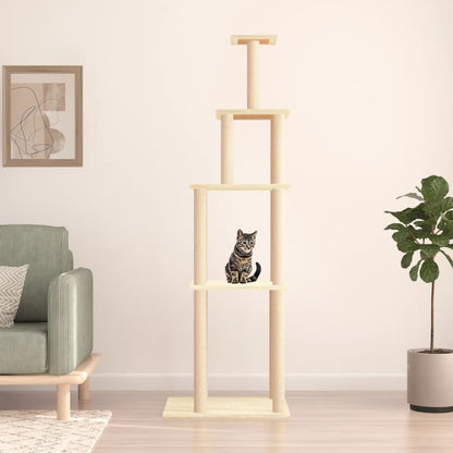 Kattmöbel Klösträd med sisalpelare gräddvit 183 cm