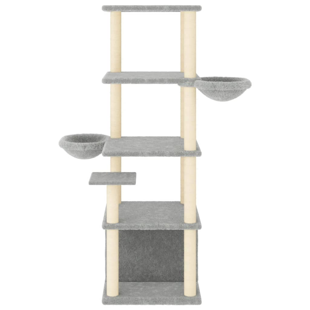 Kattmöbel Klösträd med sisalpelare ljusgrå 147 cm