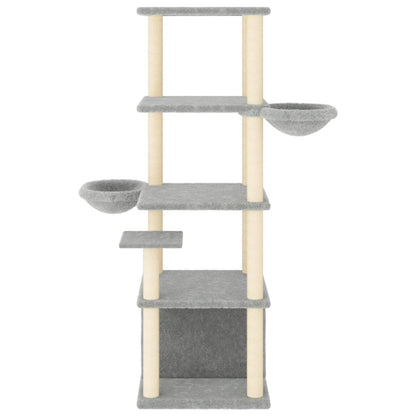 Kattmöbel Klösträd med sisalpelare ljusgrå 147 cm