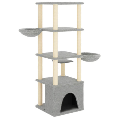 Kattmöbel Klösträd med sisalpelare ljusgrå 147 cm