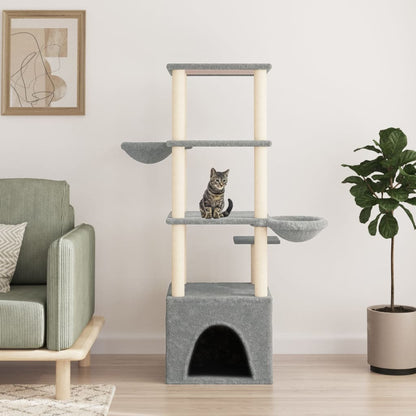 Kattmöbel Klösträd med sisalpelare ljusgrå 147 cm