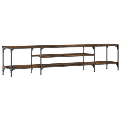 TV-Möbel Rökfärgad Ek TV-Bänk 201x35x45 cm & järn