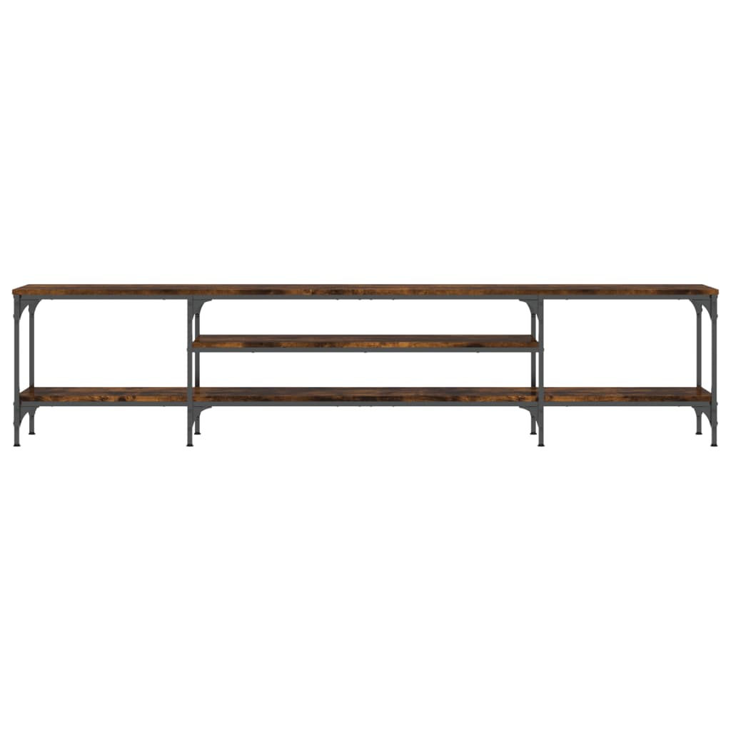 TV-Möbel Rökfärgad Ek TV-Bänk 201x35x45 cm & järn