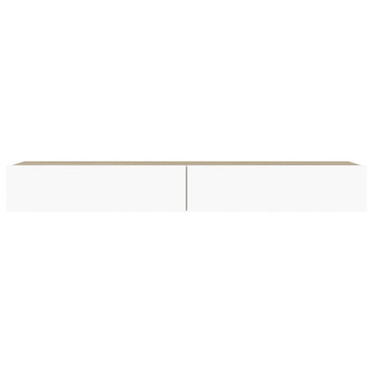 TV-Möbel Sonoma Ek TV-Bänk LED Vit och 120x35x15,5 cm